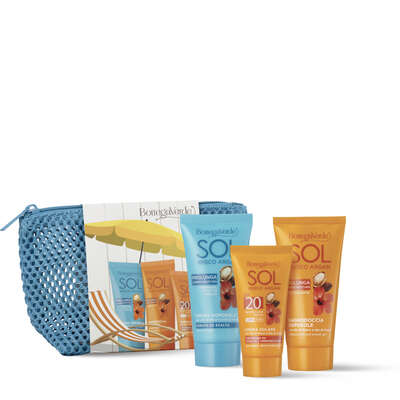 Kit solari con pochette azzurra