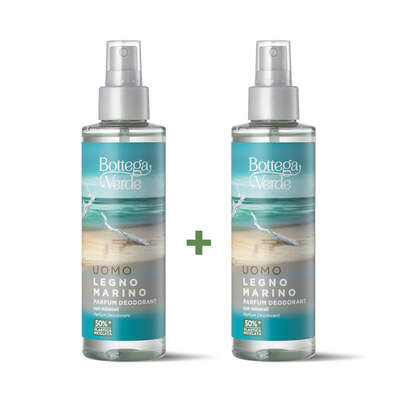 Offerta 2 pezzi UOMO Legno Marino - Parfum deodorant con Minerali