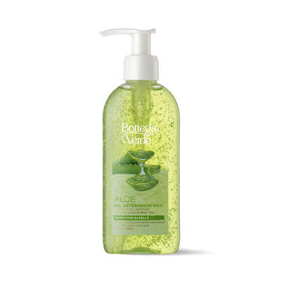 ALOE - Gel detergente viso - idratante lenitivo - con 20% succo di Aloe* bio (200 ml) - per tutti i tipi di pelle