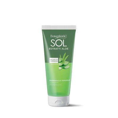 SOL Estratti Aloe - Aftersun bath and shower gel - doesn't wash away your tan - with Aloe juice (200 ml) - emollient