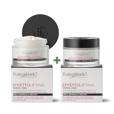 Offer 2 pieces - Effetto Lifting - Anti-ageing face cream, instant* lifting effect, with Hyaluronic acid and Lotus flower extract (50 ml) - normal or dry skin