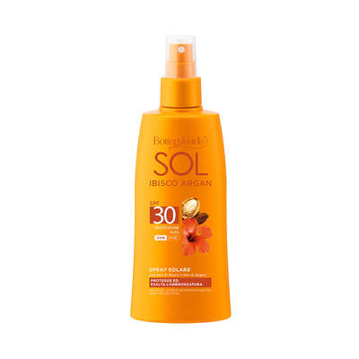SOL Ibisco Argan - Spray solar - protege y resalta el bronceado - con aceite de Hibisco y aceite de Argán - protección alta SPF30 (200 ml)