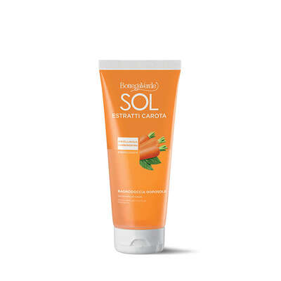 SOL Estratti Carota - Aftersun bath and shower gel - prolongs your tan - with Carrot extract (200 ml) - energising