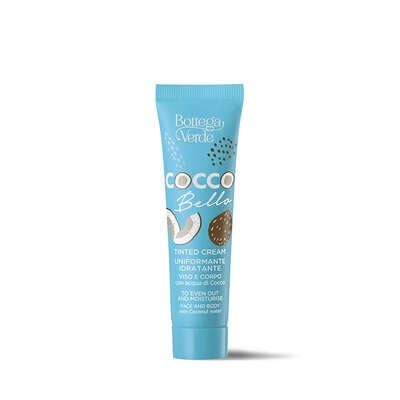 Cocco bello - Tinted cream - crema facial y corporal hidratante de acción uniformadora con agua de coco (25 ml)