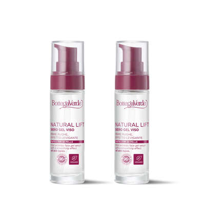 Offerta 2 pezzi Natural Lift - Siero gel viso - prime rughe, effetto levigante, con Filmexel®, Pluridefence® ed estratto di fiori di Ciliegio (30 ml) - tutti i tipi di pelle