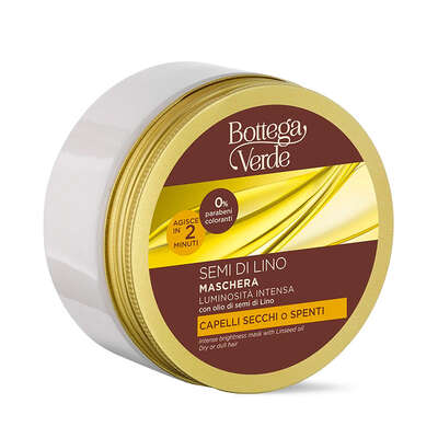 Semi di Lino - Mascarilla luminosidad intensa - con aceite de semillas de Lino (200 ml) - actúa en 2 minutos - cabello seco o apagado