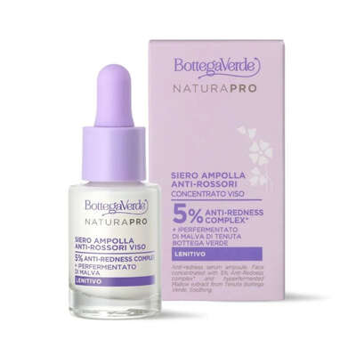 Anti-redness serum ampoule - face concentrated - with 5% Anti-Redness complex* and hyperfermented Mallow extract from Tenuta Bottega Verde (15 ml) - soothing