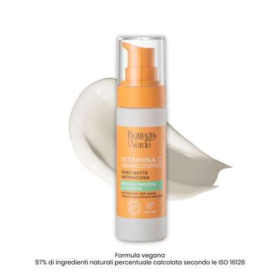 Vitamin C + Hawthorn - Face and hands night serum - anti-blemish - with Vitamin C, Hawthorn and Cybright (30 ml) - reduces and prevents blemishes