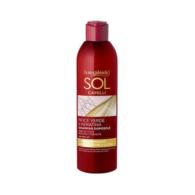 Sol Capelli - Green walnut and Keratin - Protective and repairing aftersun shampoo - with Green walnut oil and Keratin - with UV filter - for hair stressed by sun, salt water and chlorine (250 ml)
