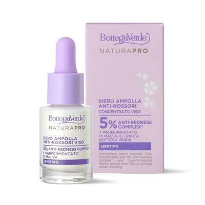 Anti-redness serum ampoule - face concentrated - with 5% Anti-Redness complex* and hyperfermented Mallow extract from Tenuta Bottega Verde (15 ml) - soothing