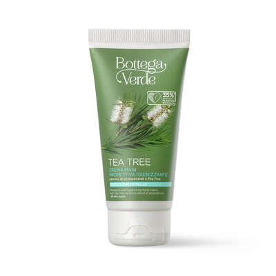 Tea Tree - Crema mani - protettiva igienizzante - con mix di oli essenziali e Tea Tree - tutti i tipi di pelle