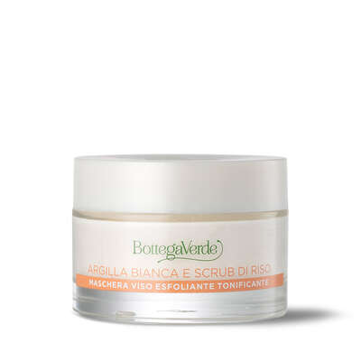 Argille di bellezza - Exfoliating and toning face mask (50 ml) - White Sicilian clay and Rice scrub - all skin types