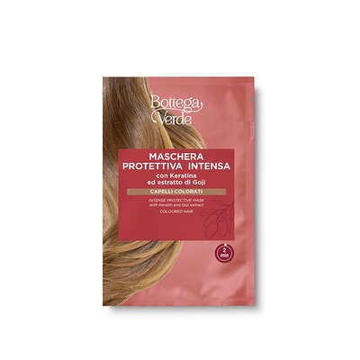 Mascarilla protectora intensiva - con Keratina y extracto de Goji - protege el color y nutre (8 ml) - cabello teñido - actúa en 2 minutos