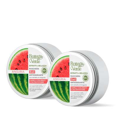 2 pieces Offer Estratti di bellezza - Watermelon - 3-in-1 antioxidant mask - with Watermelon extract (200 ml) - Coloured or dull hair