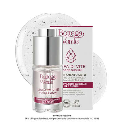 Sublime drops - Shock treatment - global skin renewal in 7 days - 2-PEPTIDE LINFA COMPLEX with Peptides and Vine Sap (10 ml) - fragrance-free