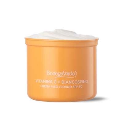 Vitamin C + Hawthorn - Anti-blemish moisturizing day face cream with SPF50 - with Vitamin C, Hawthorn and Cybright (50 ml) - reduces the intensity of blemishes