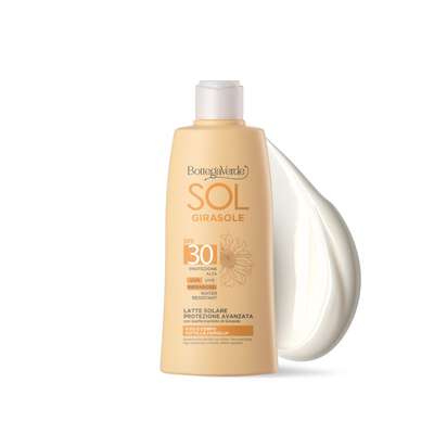 Advanced protection sun lotion - face and body - with hyperfermented Sunflower extract from Tenuta Bottega Verde (200 ml) - HIGH PROTECTION SPF30 - INFRARED - WATER RESISTANT