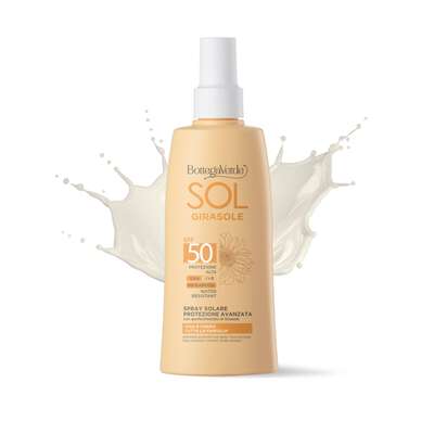 Advanced protection sun spray - face and body - with hyperfermented Sunflower extract from Tenuta Bottega Verde (200 ml) - HIGH PROTECTION SPF50 - INFRARED - WATER RESISTANT