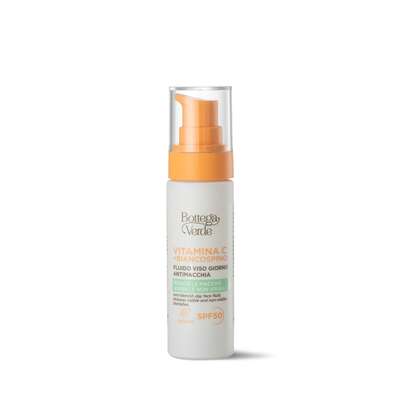 Vitamina C + Espino blanco - Fluido facial de d&iacute;a antimanchas SPF50 - con Vitamina C, Espino blanco y Cybright (30 ml) - reduce las manchas visibles y no visibles