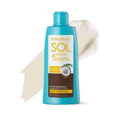 SOL Cocco + Activador del bronceado - Leche aftersun - de r&aacute;pida absorci&oacute;n - con leche de Coco y Lumipod (200 ml) - resalta el bronceado