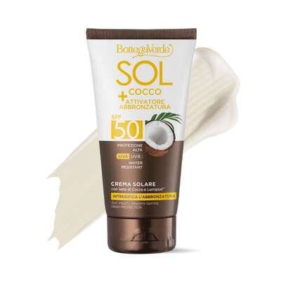SOL Cocco + Activador del bronceado - Crema solar - intensifica el bronceado - con leche de Coco y Lumipod<TM/> (150 ml) - resistente al agua - protección alta SPF50