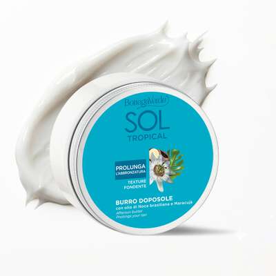 SOL Tropical - Burro doposole - nutre ed intensifica l'abbronzatura - con olio di Noce brasiliana e Maracuja - prolunga l'abbronzatura - texture fondente