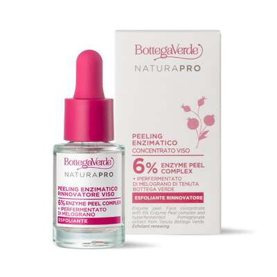 Peeling enzimatico rinnovatore - concentrato viso - con 6% Enzyme Peel complex e iperfermentato di Melograno di Tenuta Bottega Verde - esfoliante