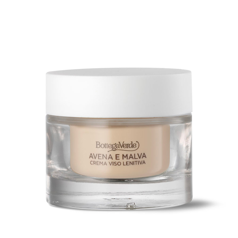 Crema facial - calmante y protectora - con extractos hiperfermentados de Avena y Malva (50 ml) - pieles delicadas o sensibles