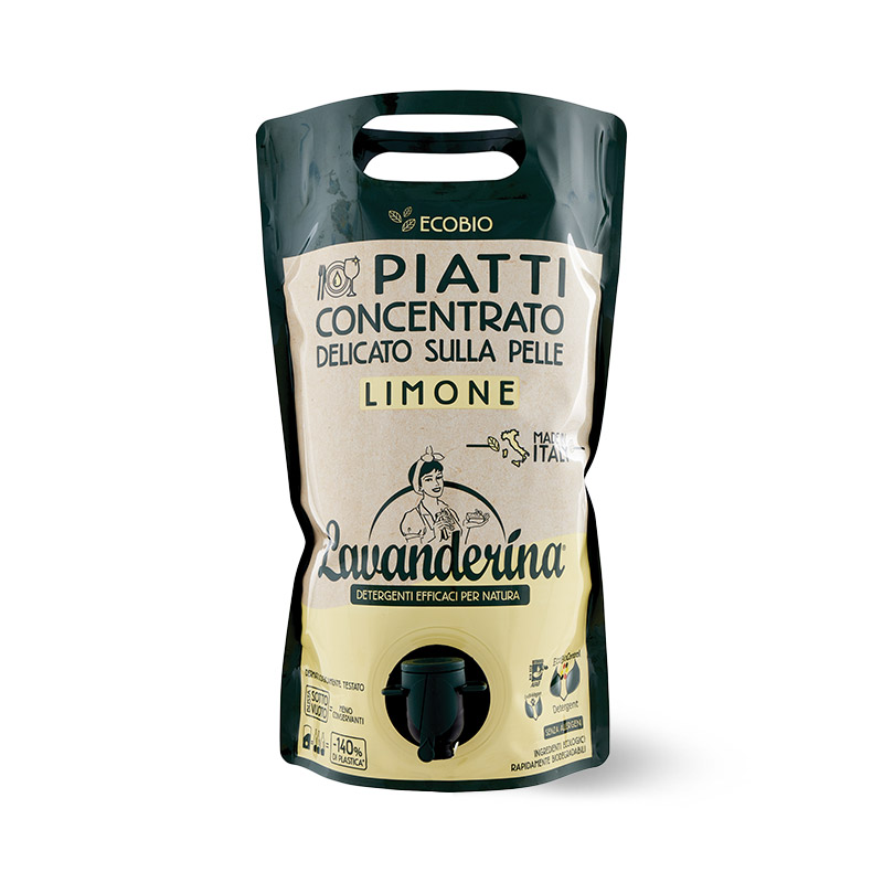 Lavanderina Detergente piatti concentrato Limone (1500 ml) ecobusta