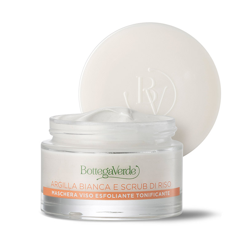 Argille di bellezza - Exfoliating and toning face mask (50 ml) - White Sicilian clay and Rice scrub - all skin types