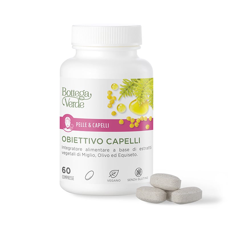 Pelle & capelli - Obiettivo capelli - Integratore alimentare a base di estratti vegetali di Miglio, Olivo ed Equiseto (60 compresse)