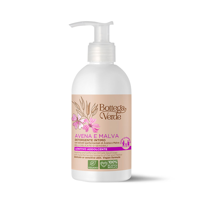 Intimate liquid soap - soothing and softening - with hyperfermented extracts of Oat and Mallow (250 ml) - delicate or sensitive skin