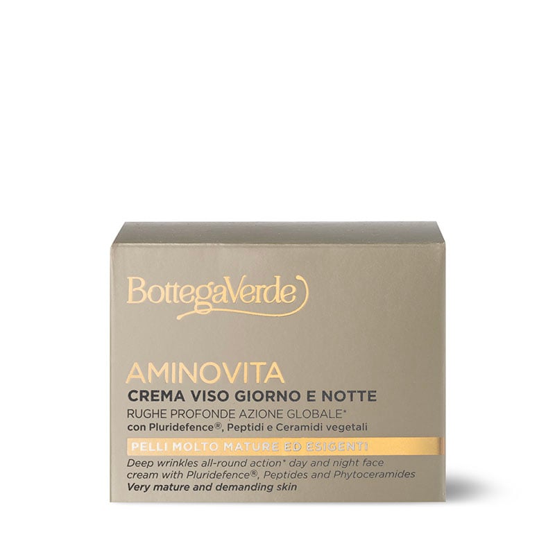 Aminovita - Crema viso giorno e notte - rughe profonde,azione globale* - con Pluridefence® , Peptidi e Ceramidi vegetali  - pelli molto mature ed esigenti