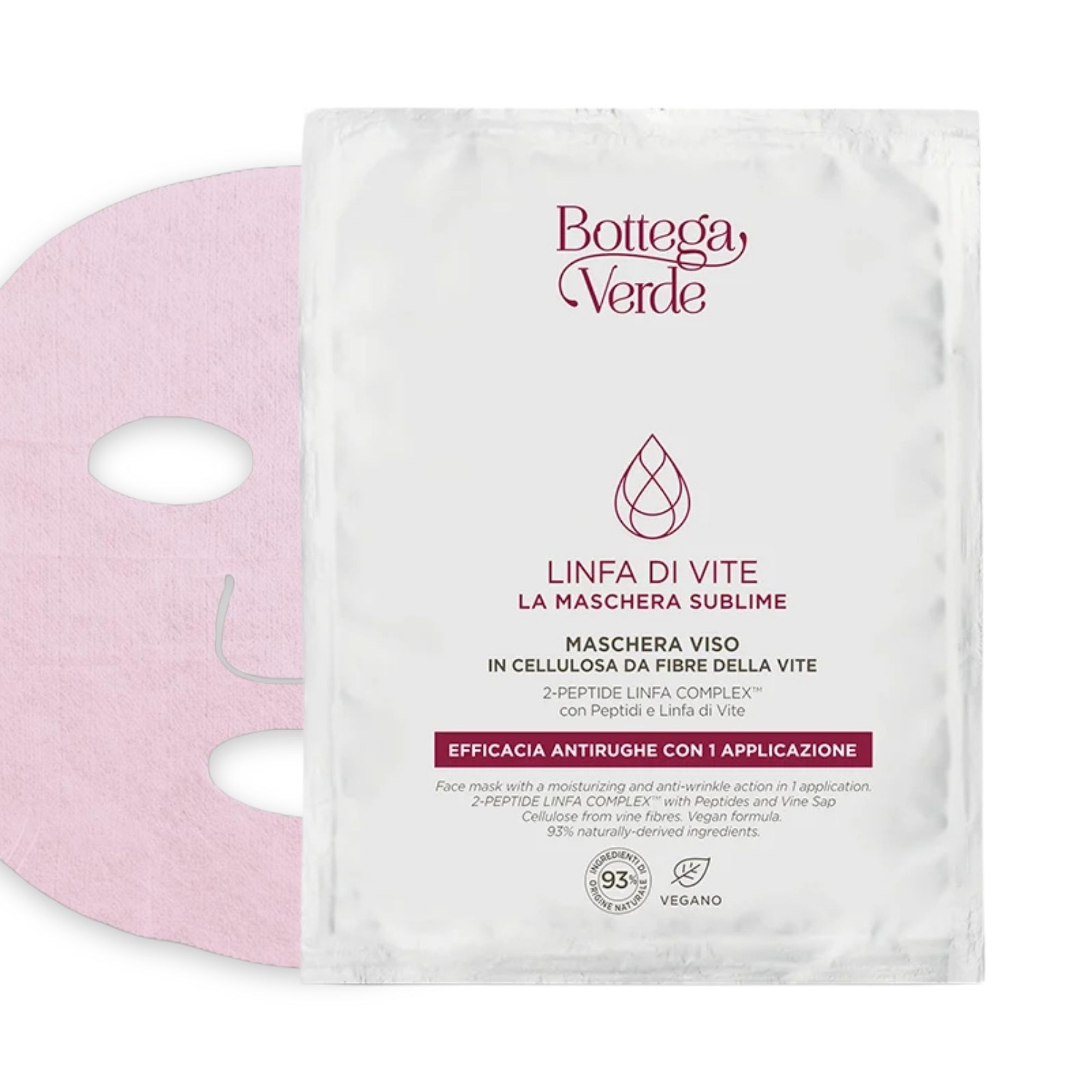 Sublime mask - Face mask with a moisturizing and anti-wrinkle action in 1 application - 2-PEPTIDE LINFA COMPLEX¿ with Peptides and Vine Sap (12 ml) - all skin types
