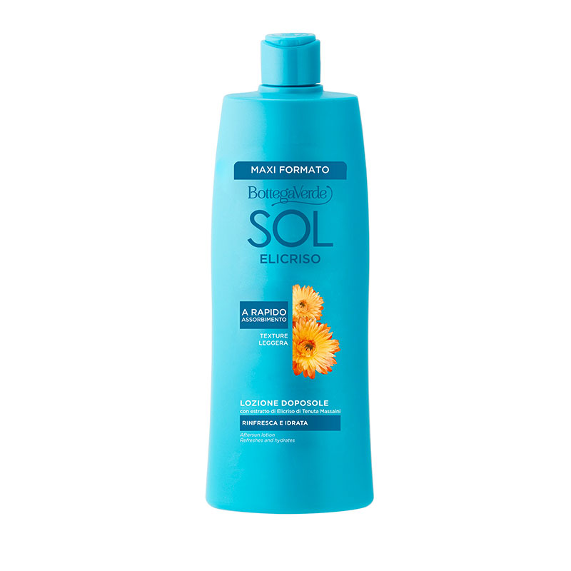 SOL Elicriso - Loción aftersun - refresca e hidrata - con extracto de Helicriso de Tenuta Massaini (400 ml) - textura ligera - de rápida absorción