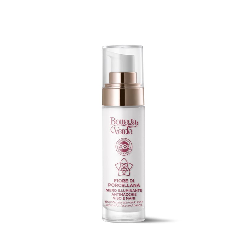 Fiore di Porcellana - Sistema perfezionatore - Siero illuminante antimacchie viso e mani - azione uniformante - con Cybright e Fiore di Porcellana - tutti i tipi di pelle