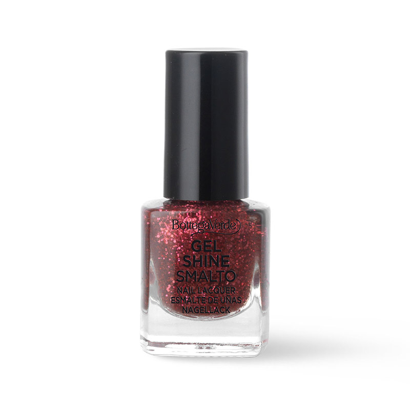 Gel shine - Smalto per unghie - rosso glitter