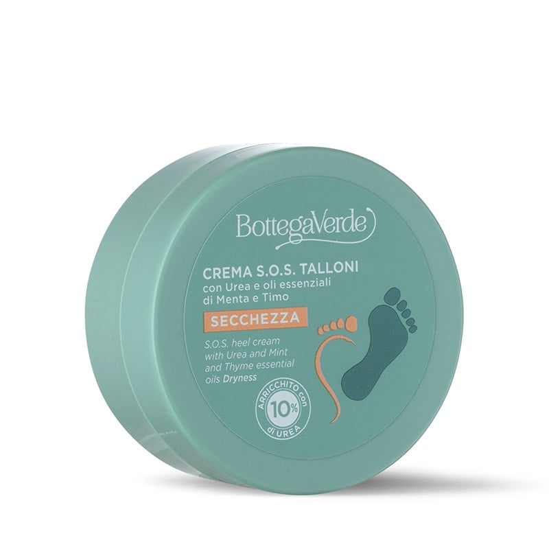 Crema S.O.S. talones, con Urea y aceites esenciales de Menta y Tomillo (75 ml) - sequedad