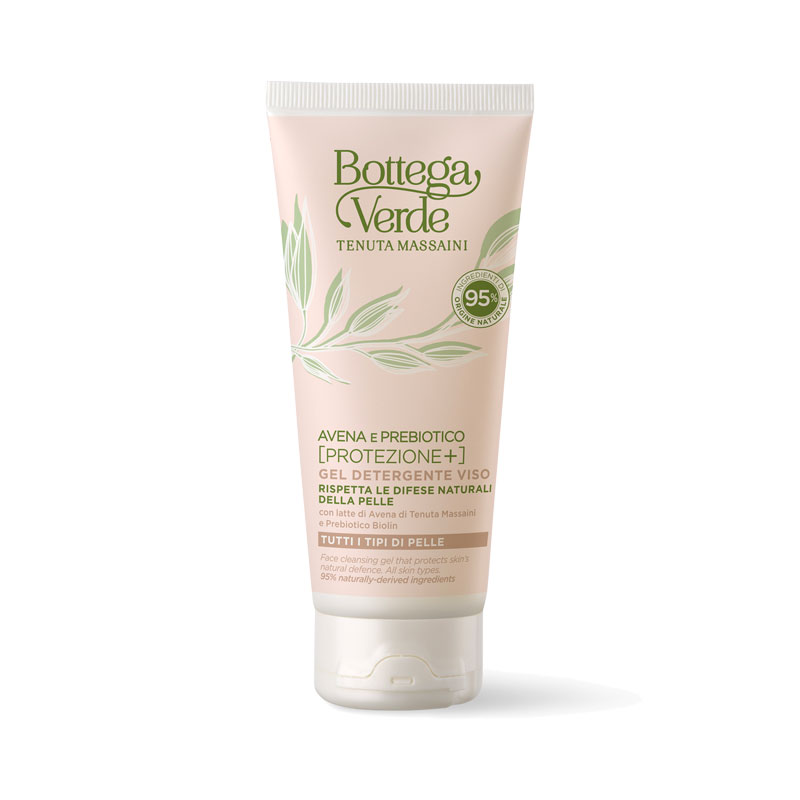 Image of Bottega Verde Avena e Prebiotico [Protezione+] - Gel detergente viso - rispetta le difese naturali della pelle - protettivo, lenitivo, idratante - con latte di Avena di Tenuta Massaini e Prebiotico Biolin - tutti i tipi di pelle