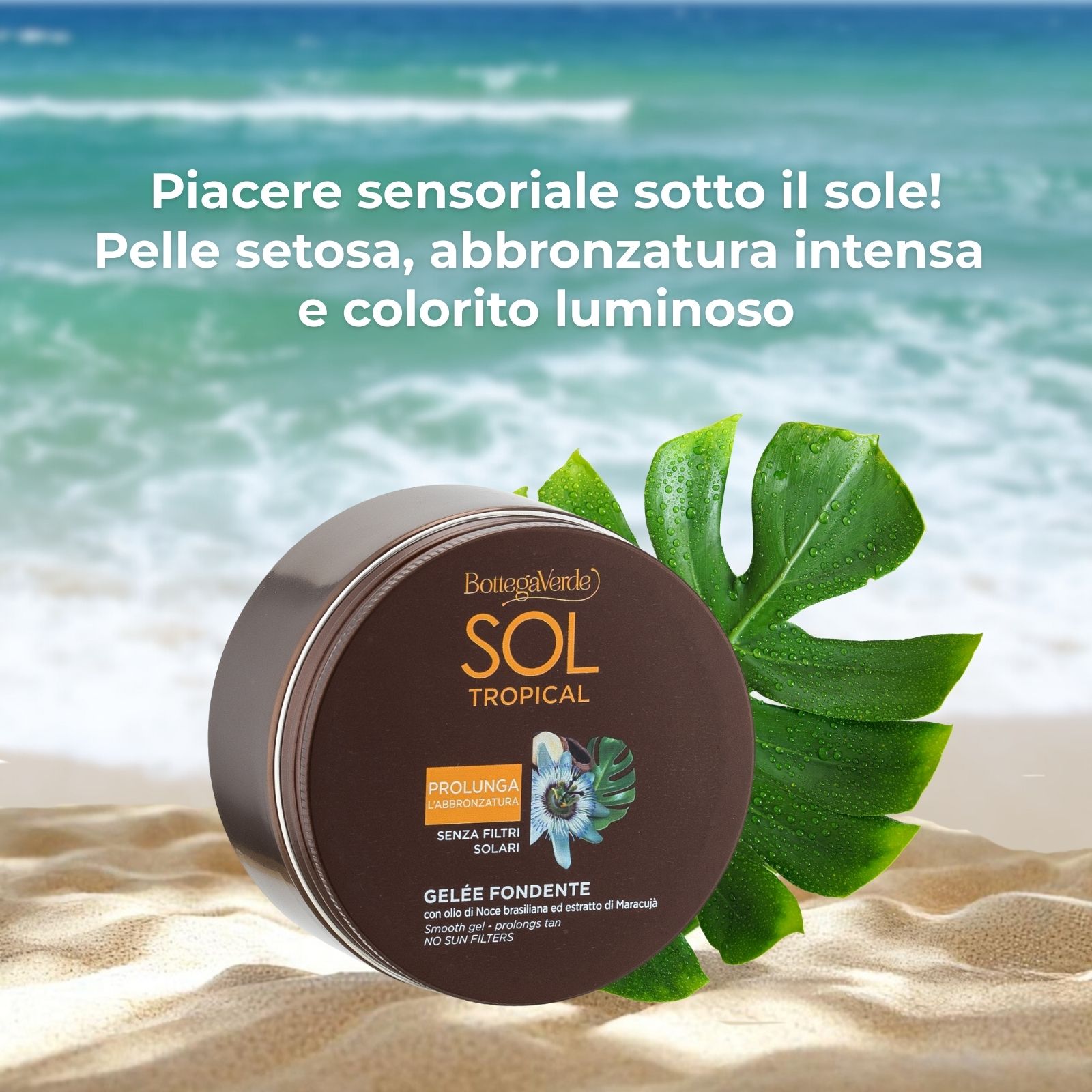 SOL Tropical - Smooth gel - for a golden, even tan - with Brazil Nut oil and Passion Fruit extract - no sun filters (200 ml) - prolongs tan