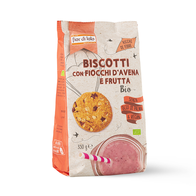 FIOR DI LOTO - Biscotti con fiocchi di Avena e frutta bio
