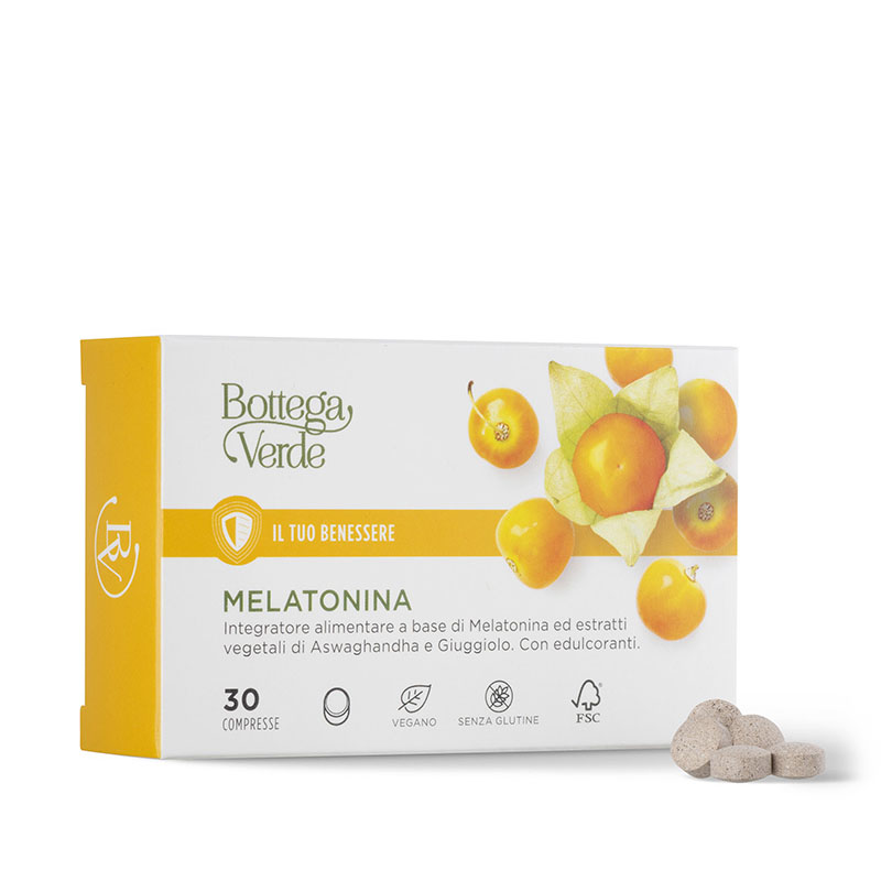 Il tuo benessere - Melatonina - Integratore alimentare a base di Melatonina ed estratti vegetali di Aswaghandha e Giuggiolo. Con edulcoranti. (30 compresse)