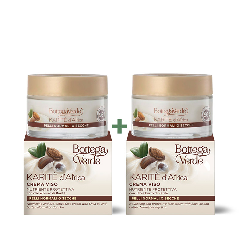 Offer 2 pieces - Karitè d'Africa - Face cream - Nourishing and protective - With Shea oil and butter (50 ml) - Normal or dry skin