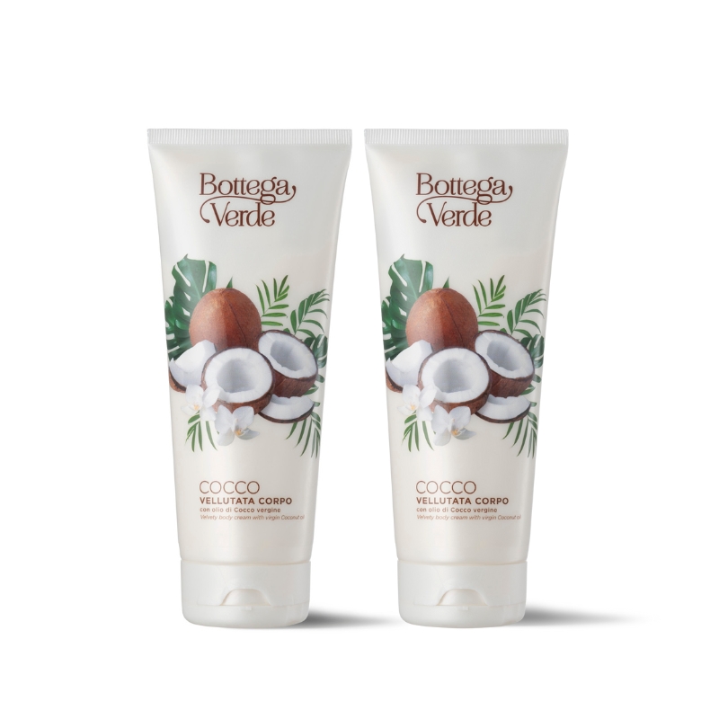 Oferta de 2 piezas Cocco - Crema terciopelo corporal con aceite virgen de coco (200 ml)