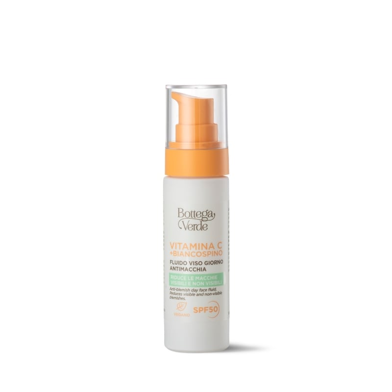 Vitamin C + Hawthorn - Anti-blemish day face fluid with SPF50 - with Vitamin C, Hawthorn and Cybright (30 ml) - reduces visible and non-visible blemishes