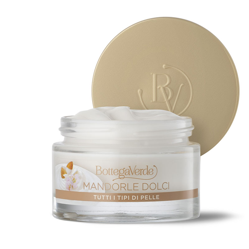 Crema facial - hidratante y suavizante - con leche y aceite de Almendras dulces (50 ml) - todo tipo de pieles