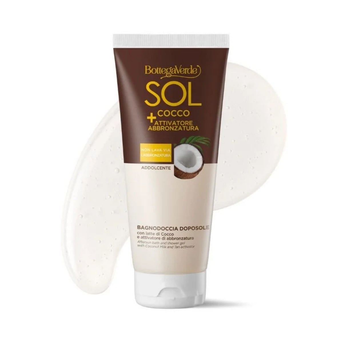 SOL Cocco + Tan activator - After sun bath and shower gel - softening - with Coconut Milk and Tan activator (200 ml) - doesn't wash your tan away