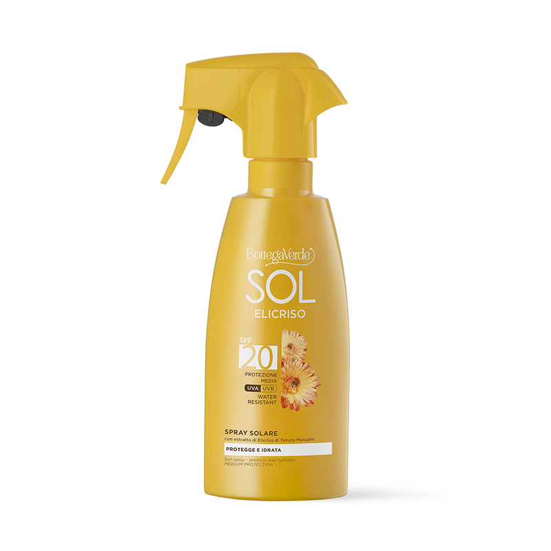 Image of SOL Elicriso - Spray solare - protegge e idrata - con estratto di Elicriso di Tenuta Massaini - protezione media SPF20 - water resistant