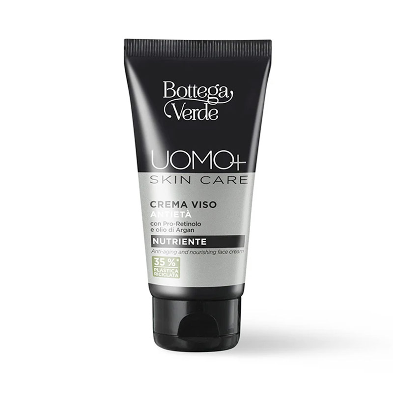 UOMO+ skincare - Crema viso - antietà nutriente - con Pro-Retinolo e olio di Argan