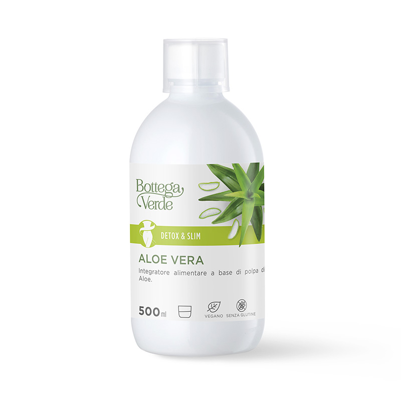 Detox & Slim - Aloe vera - Integratore alimentare a base di gel interno della foglia di Aloe. (500 ml)